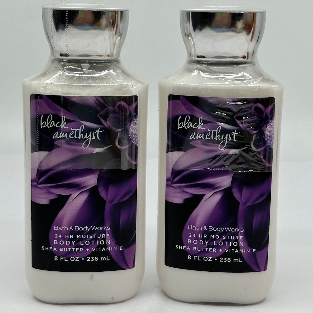 Black Amethyst BBW Body Lotion Set of 2 Shea Butter & Vitamin E NEW Fresh